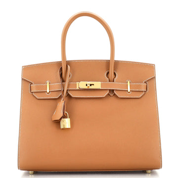 Hermes Birkin Sellier Bag Brown Epsom with Gold Hardware 30