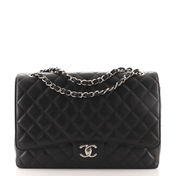 Chanel Classic Double Flap Bag Quilted Caviar Maxi