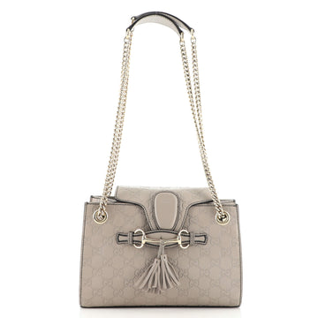 Gucci Emily Chain Flap Shoulder Bag Guccissima Leather Small