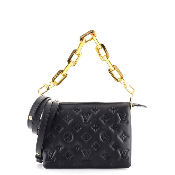 Louis+Vuitton+Coussin+Shoulder+Bag+BB+Black+Lambskin for sale online