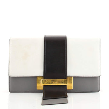 Prada Metal Ribbon Shoulder Bag City Calfskin Medium