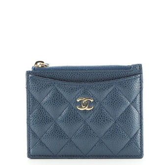 Chanel CC Zip Card Holder Quilted Caviar