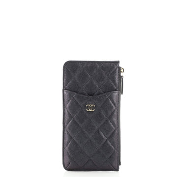 Chanel Classic Phone Case Pouch Quilted Iridescent Caviar