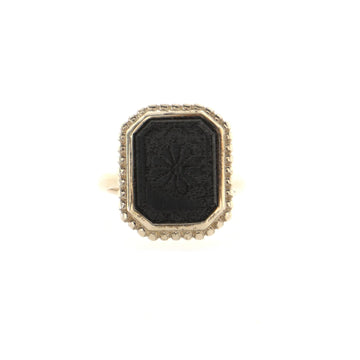 Tiffany & Co. Ziegfeld Daisy Cocktail Ring Sterling Silver and Onyx