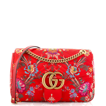 Gucci GG Marmont Flap Bag Matelasse Floral Jacquard Medium