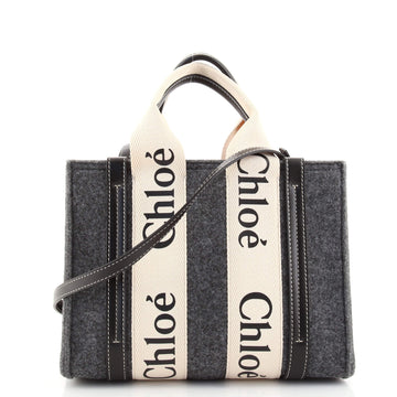 Chloe Woody Tote Recycled Felt with Leather and Canvas Small