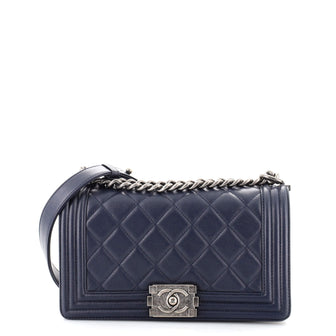 Chanel Boy Flap Bag Quilted Calfskin Old Medium