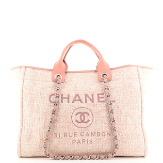 Chanel Deauville Tote Raffia with Glitter Detail Medium
