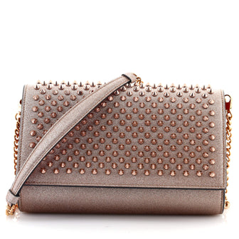 Christian Louboutin Paloma Clutch Spiked Glitter Leather