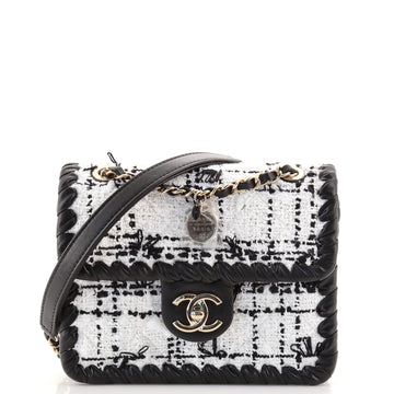 Chanel My Own Frame Flap Bag Quilted Tweed with Braided Calfskin Mini