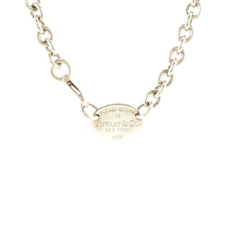 Tiffany & Co. Return To Tiffany Oval Tag Choker Necklace Sterling Silver