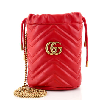Gucci GG Marmont Bucket Bag Matelasse Leather Mini