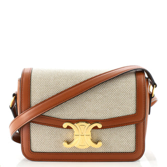 Celine Triomphe Shoulder Bag Canvas with Leather Teen