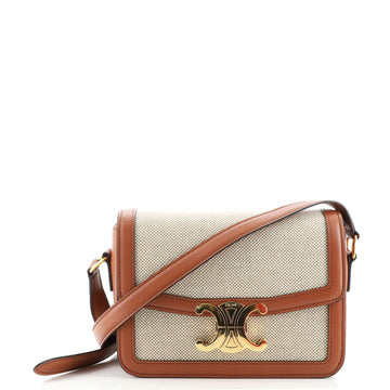 Celine Triomphe Shoulder Bag Canvas with Leather Teen