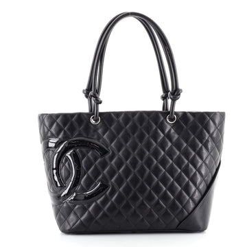 Chanel Cambon Tote Quilted Leather Large