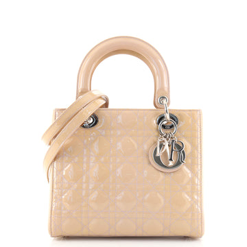 Christian Dior Lady Dior Bag Cannage Quilt Patent Medium