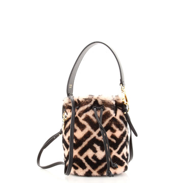 Fendi Mon Tresor Bucket Bag Zucca Shearling Mini