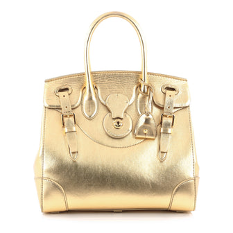 Ralph Lauren Collection Ricky Satchel Leather 33 Gold