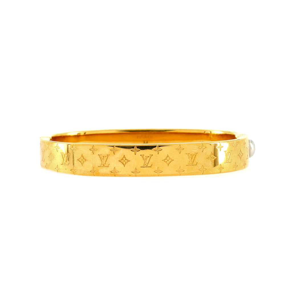 Louis Vuitton Gold Metal Nanogram Cuff Bracelet Louis Vuitton