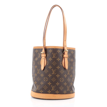Louis Vuitton Petit Bucket Bag Monogram Canvas Brown
