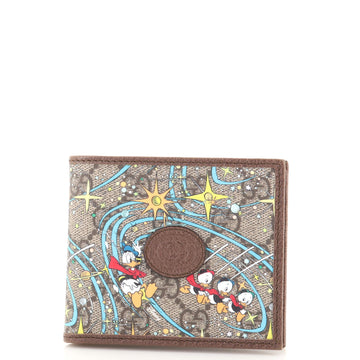 Gucci Disney Donald Duck Bifold Wallet Printed GG Coated Canvas