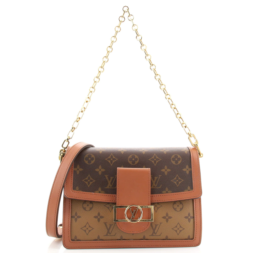Louis Vuitton Daphne Shoulder Bag MM Brown Leather Monogram Reverse