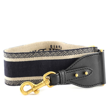 Christian Dior Logo Shoulder Strap Embroidered Canvas
