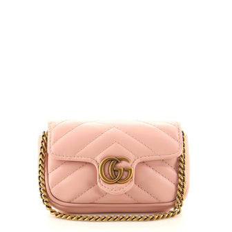 Gucci GG Marmont Coin Purse on Chain Matelasse Leather