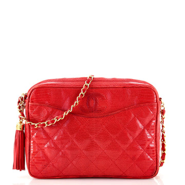 Chanel Vintage Tassel Camera Bag Lizard Small