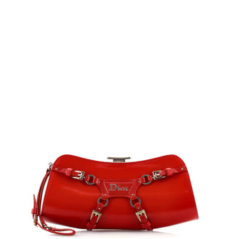 Christian Dior Vintage Bondage Wristlet Clutch Patent Small