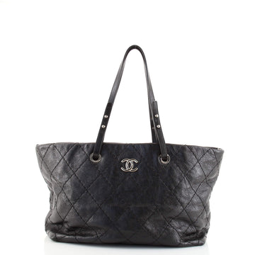 Chanel On The Road Tote Quilted Leather Small
