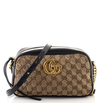 Gucci GG Marmont Shoulder Bag Diagonal Quilted GG Canvas Small