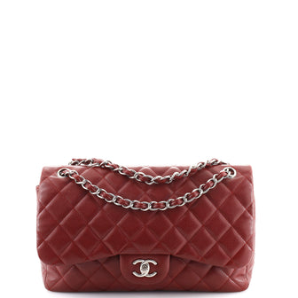 Chanel Classic Double Flap Bag Quilted Caviar Jumbo