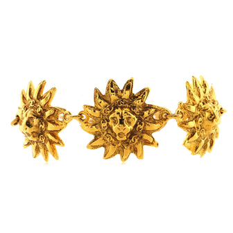 Chanel Vintage Sunburst Lion Head Link Bracelet Metal