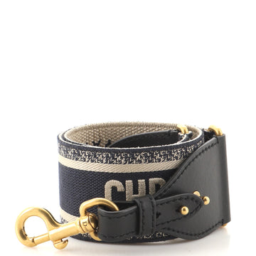 Christian Dior Logo Shoulder Strap Embroidered Canvas