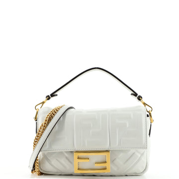 Fendi Baguette NM Bag Zucca Embossed Leather Mini