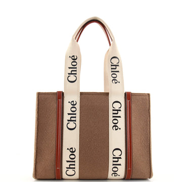Chloe Woody Tote Recycled Felt with Leather and Canvas Medium
