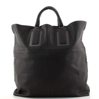 Bottega Veneta Travel Open Tote Leather with Intrecciato Detail Large