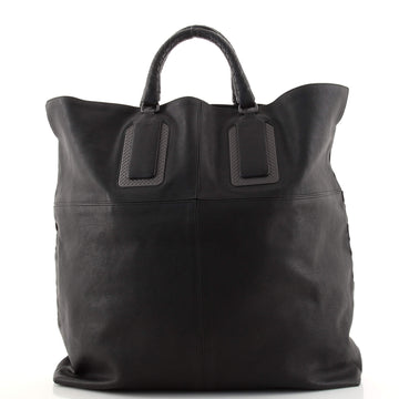 Bottega Veneta Travel Open Tote Leather with Intrecciato Detail Large
