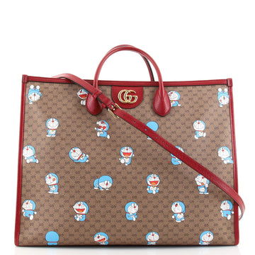 Gucci Doraemon Tote Printed Mini GG Coated Canvas Large