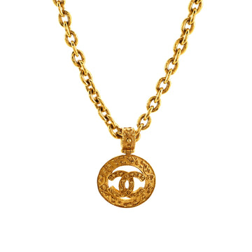 Chanel Vintage CC Textured Necklace Metal