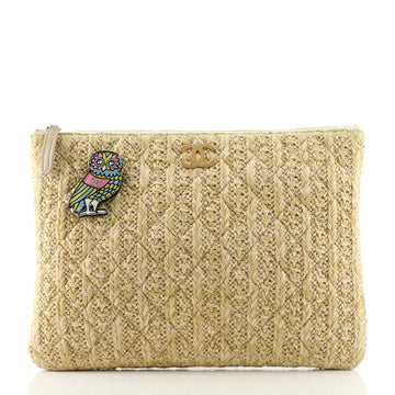 Chanel Paris-Athens O Case Clutch Quilted Raffia Medium