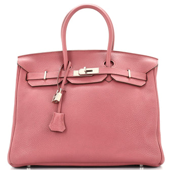 Hermes Birkin Handbag Pink Togo with Palladium Hardware 35