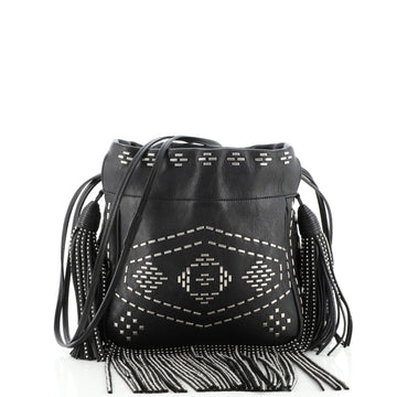 Saint Laurent Helena Bucket Bag Studded Leather Small