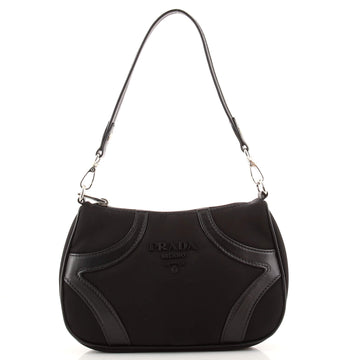 Prada Bowling Pochette Shoulder Bag Tessuto with Leather Small