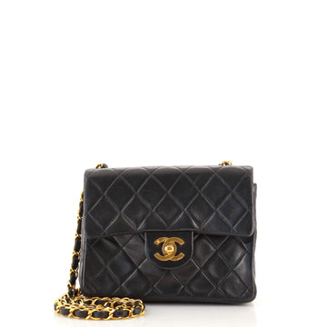 Chanel Vintage Square Classic Single Flap Bag Quilted Lambskin Mini