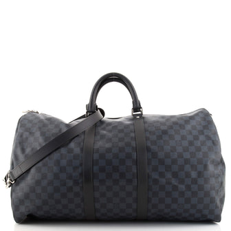 Louis Vuitton Keepall Bandouliere Bag Damier Cobalt 55