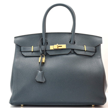 Hermes Birkin Handbag Green Togo with Gold Hardware 35