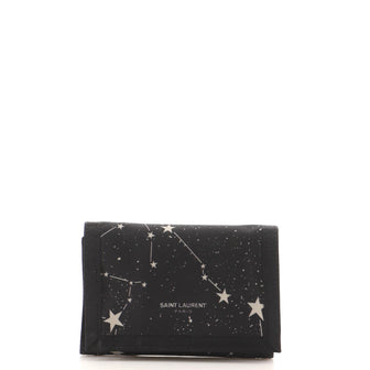Saint Laurent Trifold Wallet Printed Nylon Compact