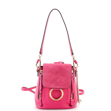 Chloe Faye Backpack Leather and Suede Mini